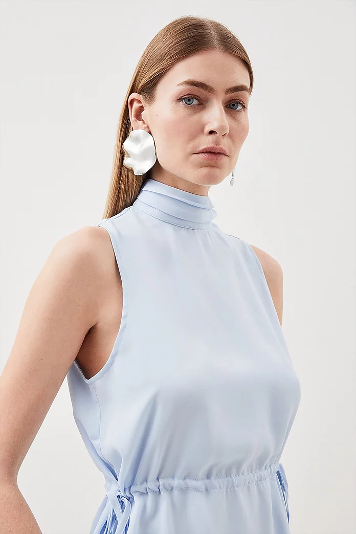 Tall Georgette Woven Tie Neck Blouse | Karen Millen Tall Georgette Woven Tie Neck Blouse | Karen Millen